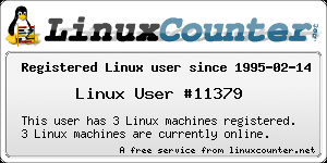 Registered Linux User #11379, since dec'93
